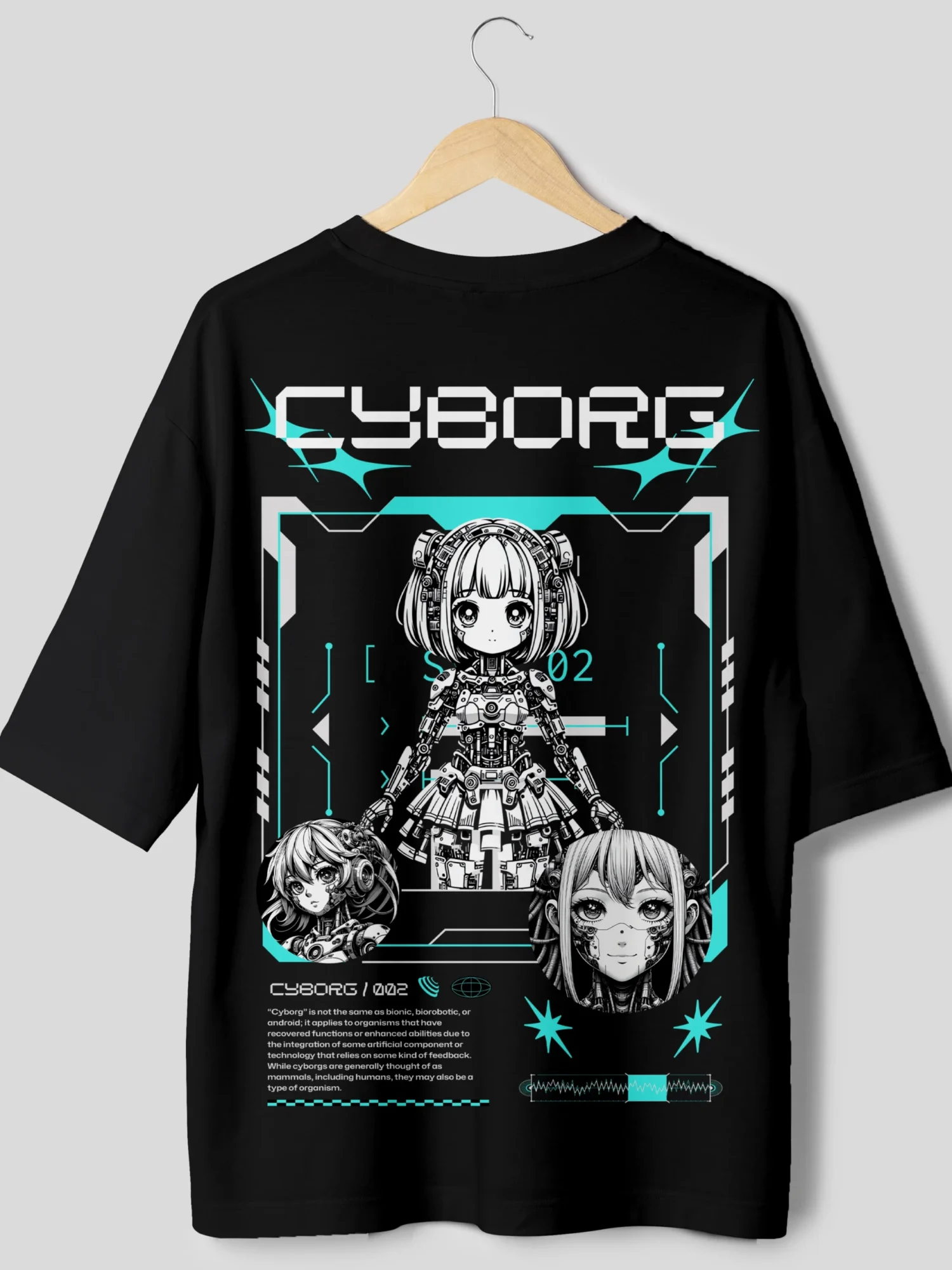 Cyborg Anime Oversized T-Shirt