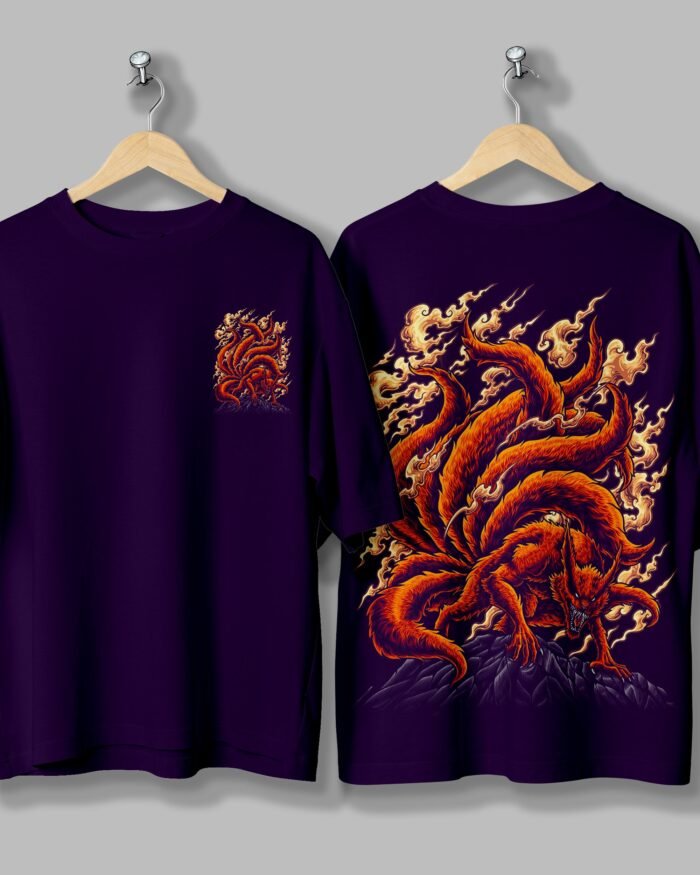 Naruto Dargon Oversized Tshirt Both Purple