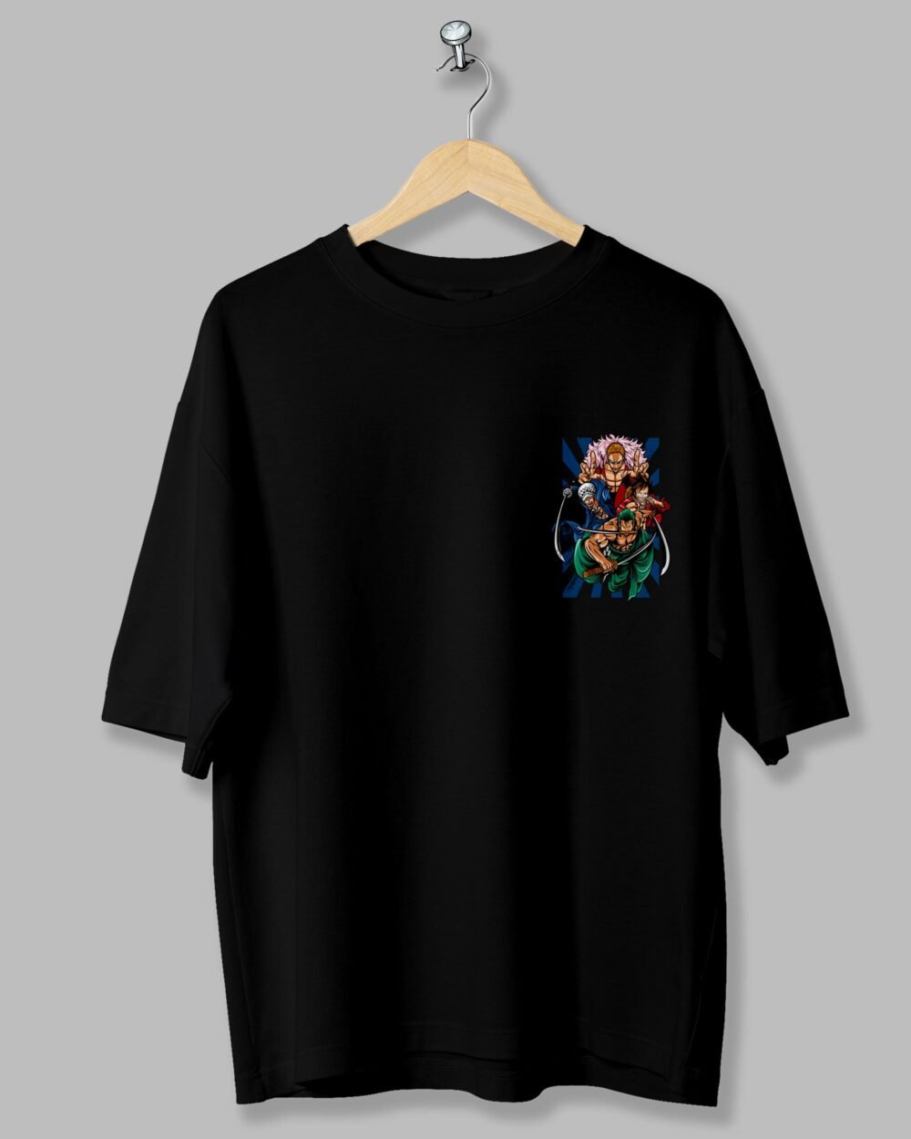 OnePiecedoddleOversizedTshirtBlackFront1