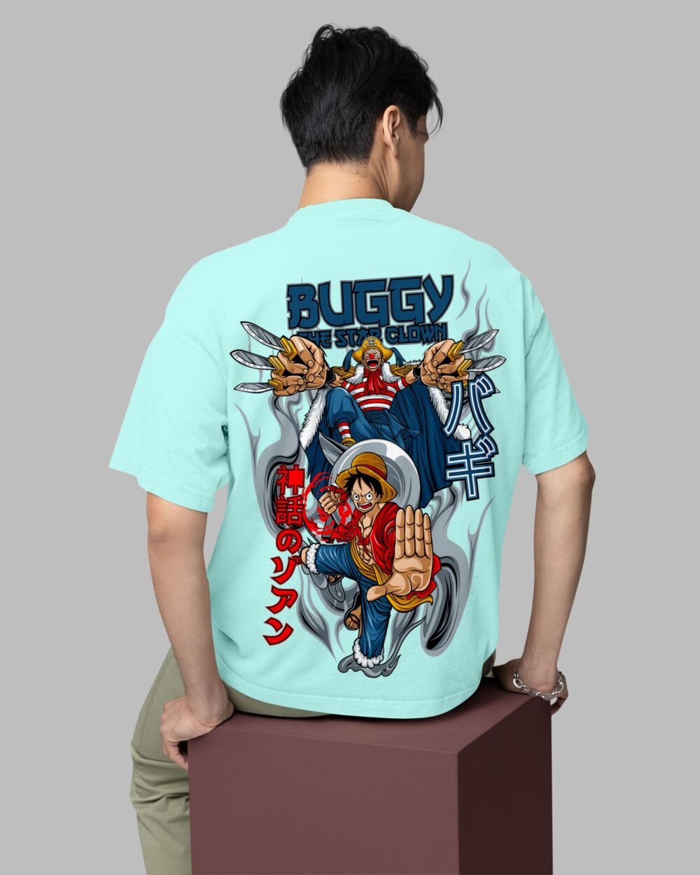 One Piece Buggy Oversized T Shirt Back Mint 46f54998 0fae 4ceb a91b 98b9b3f32f6d