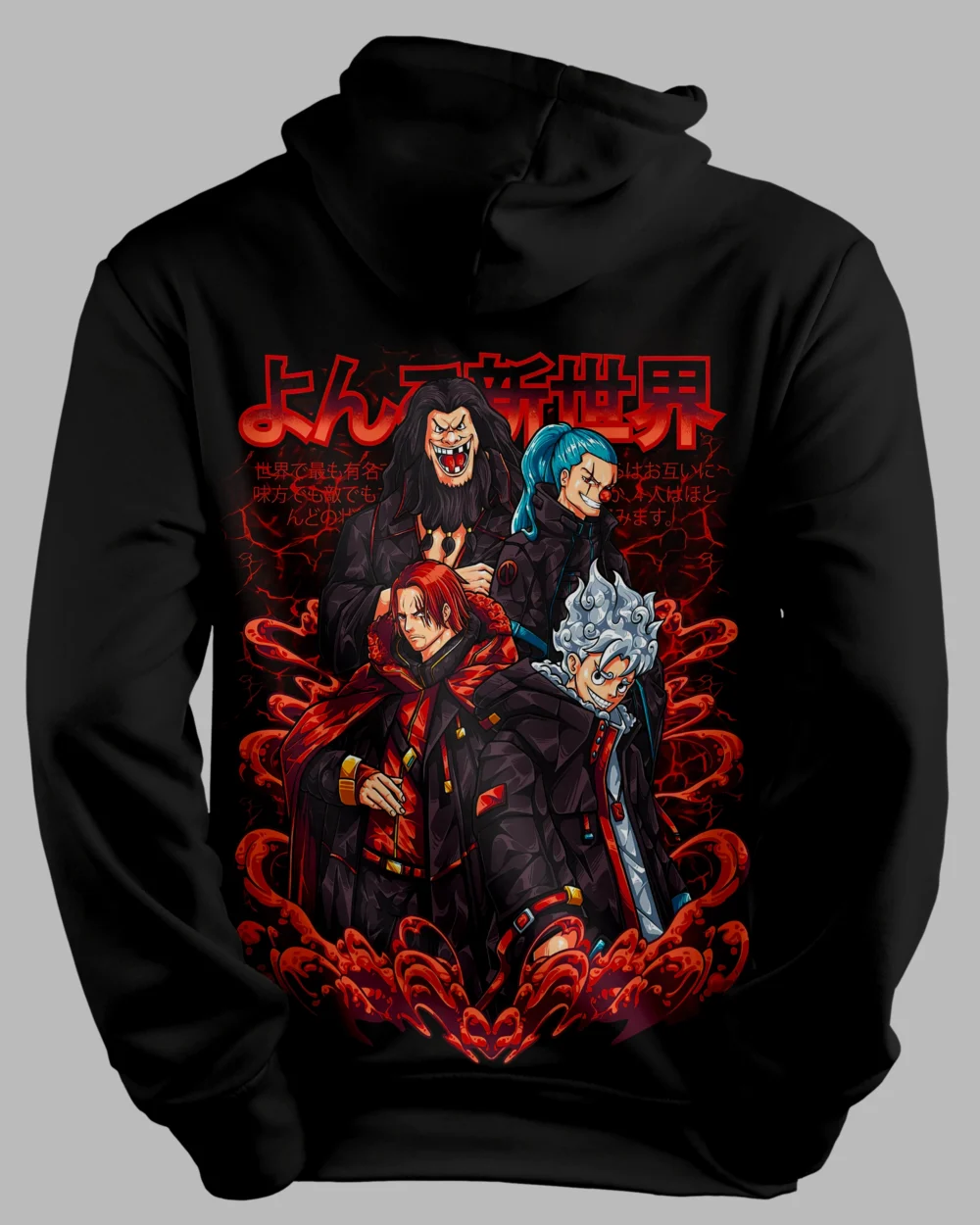 One Piece Red Both Side Printed Anime Hoodie