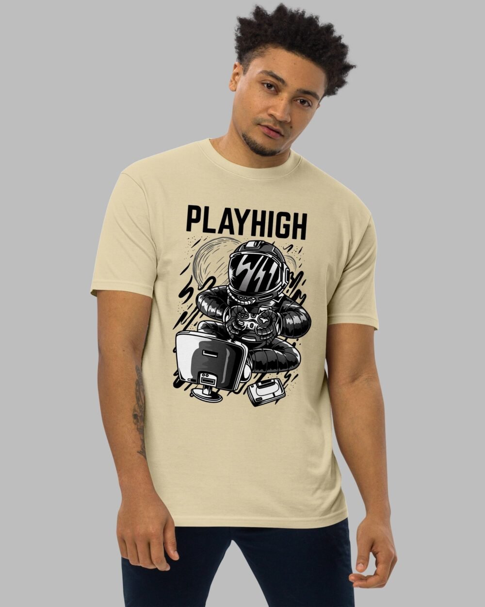 Play High Astronaut New T Shirt Beige