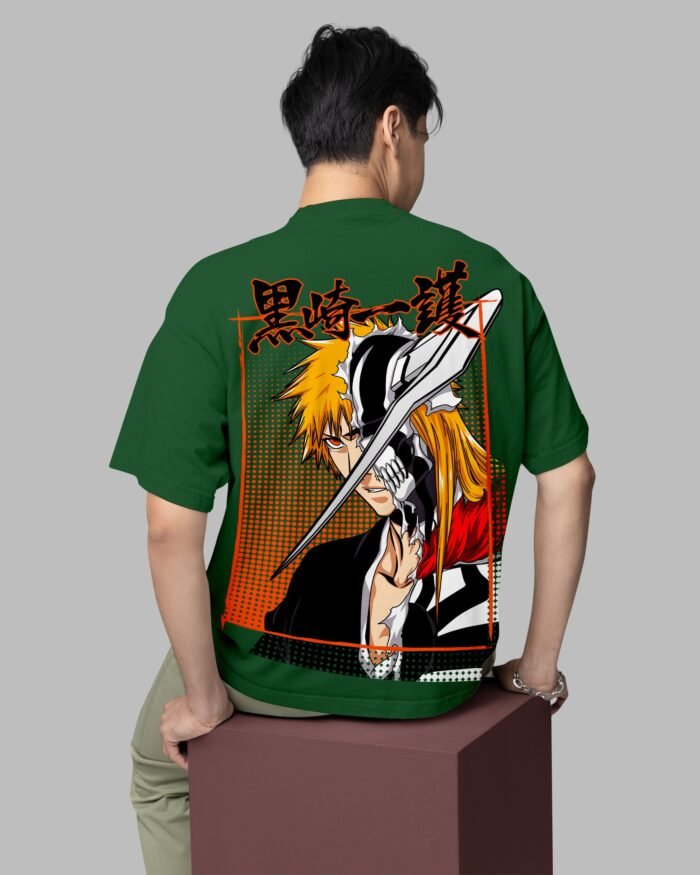 Th Lust Anime Oversized Tshirt Green Back