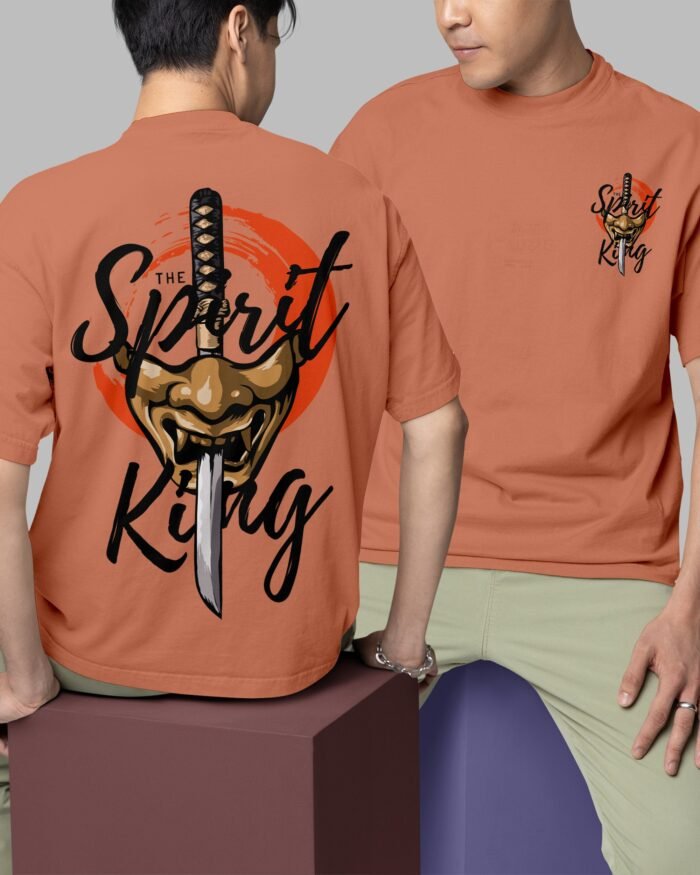 The Spirit King Oversized Tshirt Coral Both