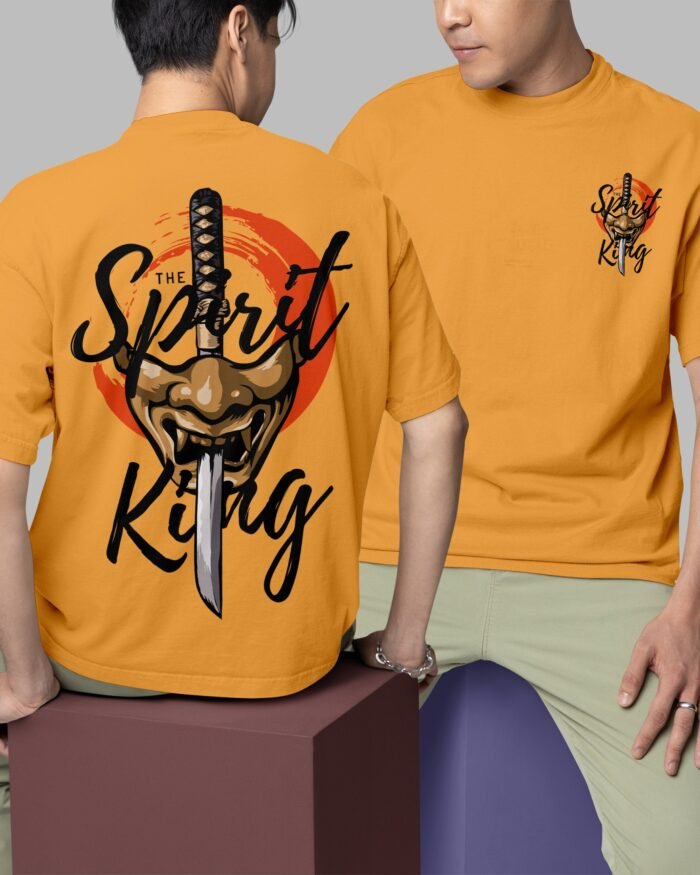 The Spirit King Oversized Tshirt Gold Both