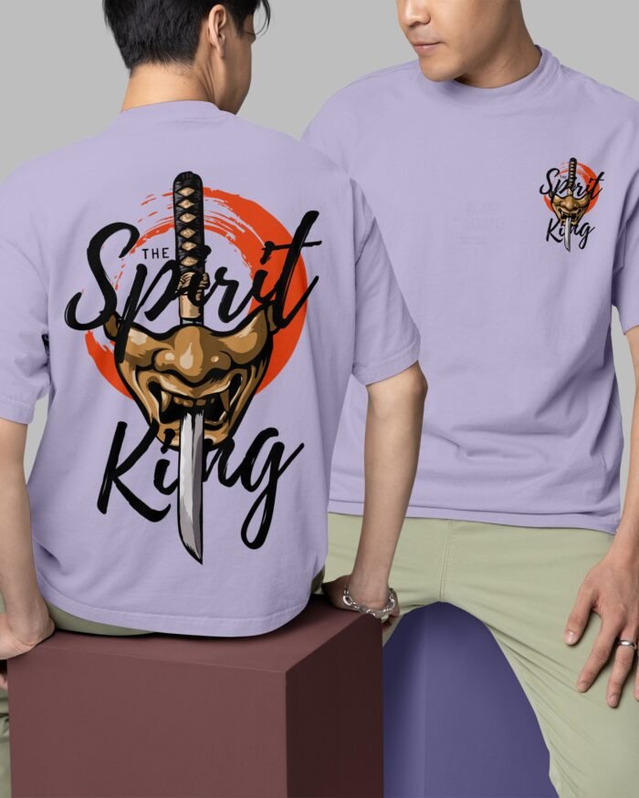 The Spirit King Oversized Tshirt Lavender Both