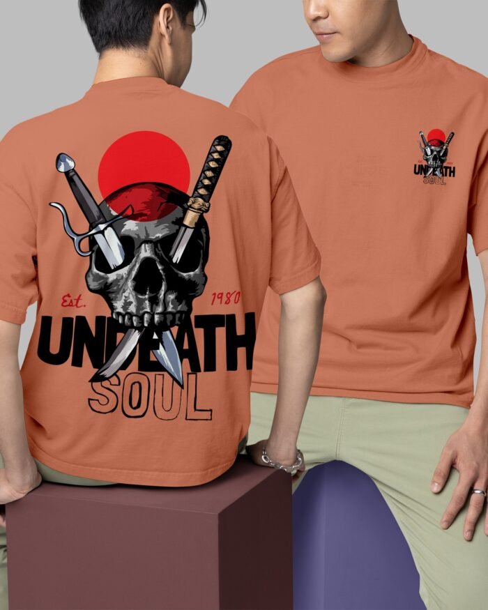 Undeath Soul Oversized Tshirt Coral Both