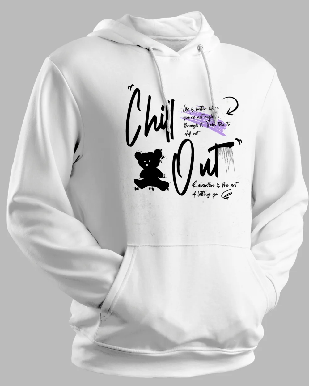 Chill Out Hoodie – 100% Cotton, 300 GSM Unisex Hoodie with Relaxed Vibe Graphic Design