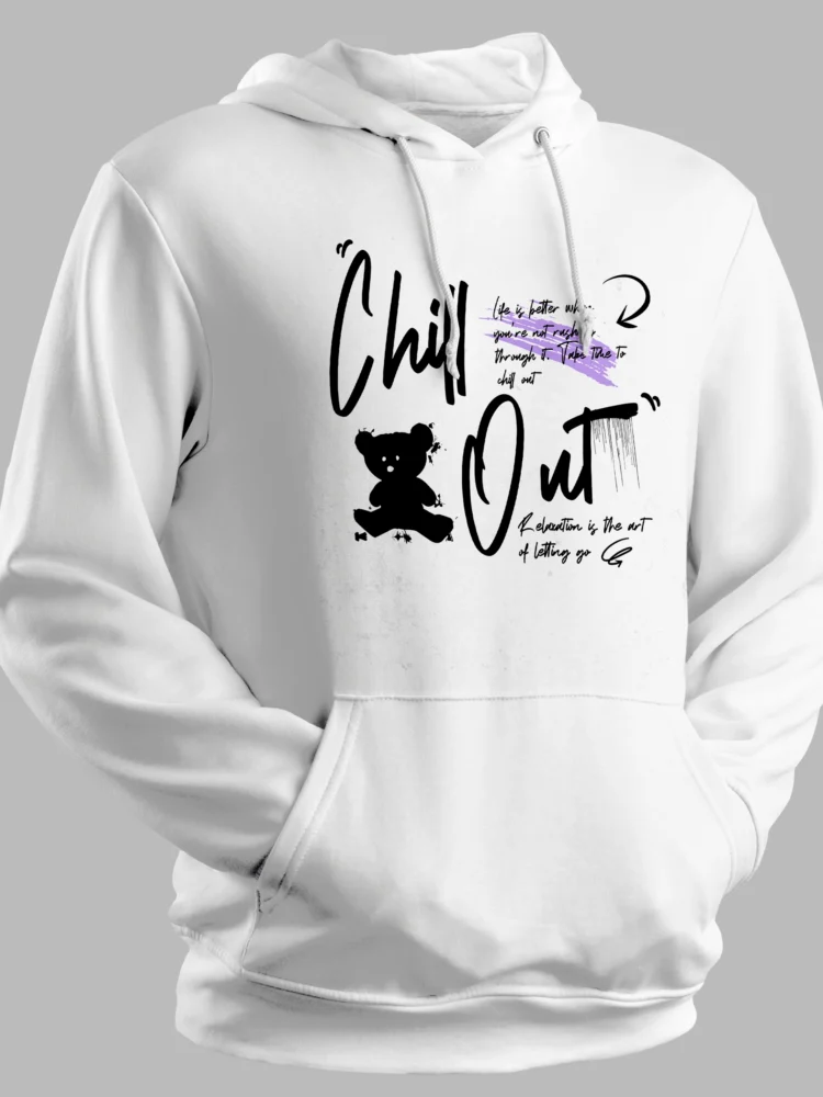 Chill Out Hoodie – 100% Cotton, 300 GSM Unisex Hoodie with Relaxed Vibe Graphic Design