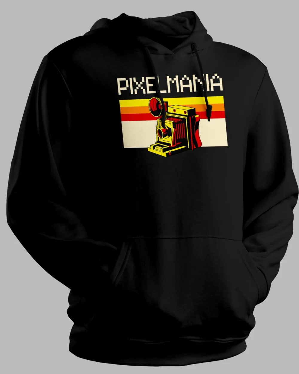 Pixelmania Retro Hoodie – 100% Cotton, 300 GSM Unisex Hoodie with Pixel Art Design