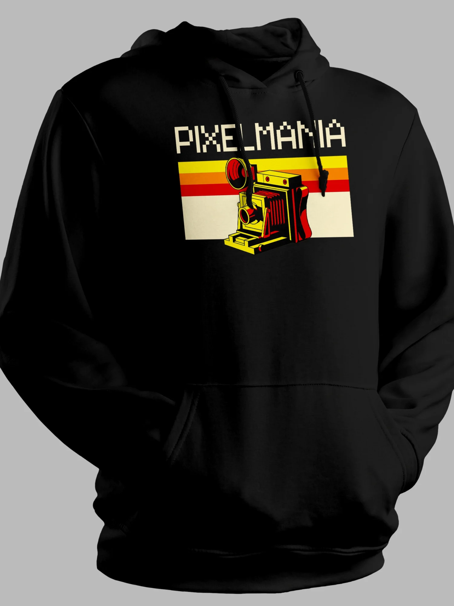 Pixelmania Retro Hoodie – 100% Cotton, 300 GSM Unisex Hoodie with Pixel Art Design